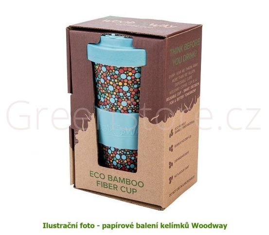 Woodway Kelímek na kávu z bambusu 400ml - Sybile Daisy
