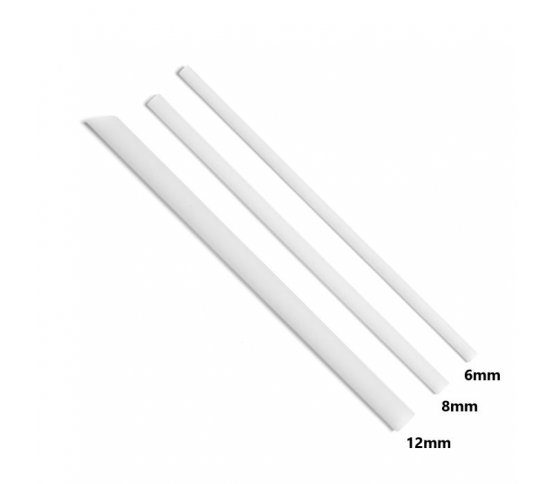 Bílá jednorázová EKO brčka ⌀12mm x 23cm (100ks) Euro Straws