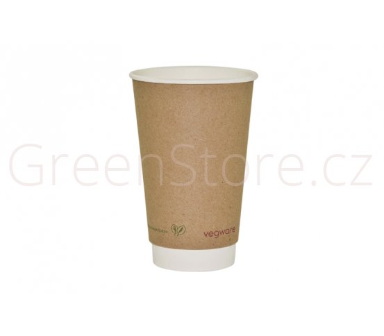 Kelímek dvoustěnný hnědý 470ml z celulózy