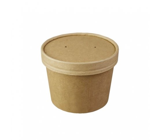 Kelímek kraft na polévku 350ml a víčko (50ks) Leone