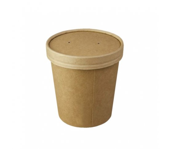 Kelímek kraft na polévku 450ml a víčko (50ks) Leone