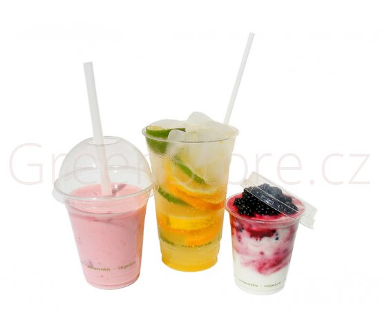  PLA Rovné víčko 76mm s otvorem Vegware