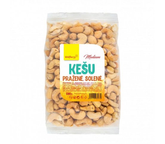 Kešu pražené solené Medium 500g Wolfberry