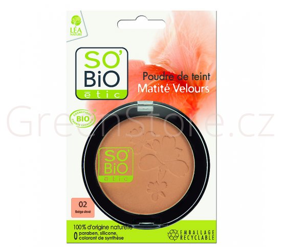 Přírodní kompaktní pudr 02 běžová zlatá SO´BIO