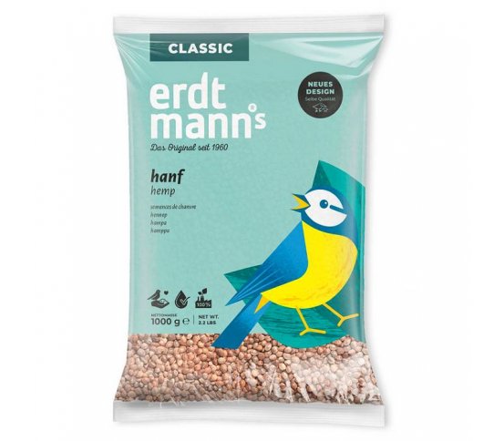 Konopná semínka pro ptáky 1kg Erdtmann's