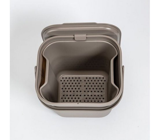 Koš na bioodpad s vložkou 6l - taupe Plastia 2