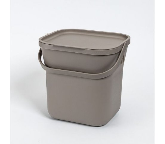 Koš na bioodpad s vložkou 6l - taupe Plastia 3