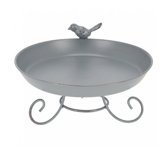 Koupel na nožičkách pro ptáčky - šedý kov 22cm Esschert Design 1
