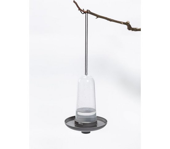 Krmítko a pítko 3v1 pro ptáky Robin - antracit Plastia 9