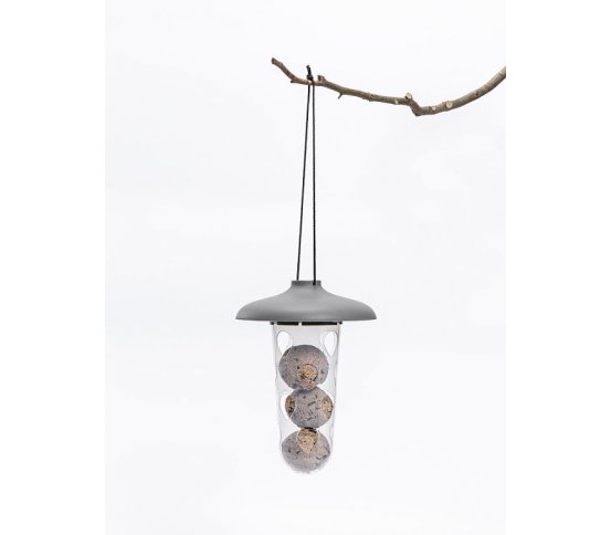 Krmítko a pítko 3v1 pro ptáky Robin - antracit Plastia 10