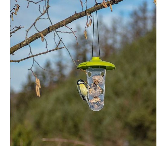 Krmítko a pítko 3v1 pro ptáky Robin - zelené Plastia 2