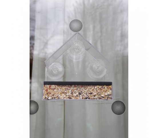 Krmítko domeček pro ptáky na okno s přísavkami