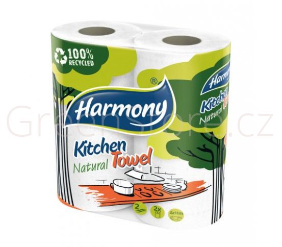 Kuchyňské utěrky z recyklovaného papíru - 2 role Harmasan