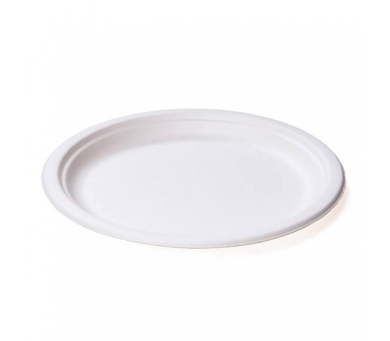 Kulatý talíř 23cm z cukrové třtiny (125ks)