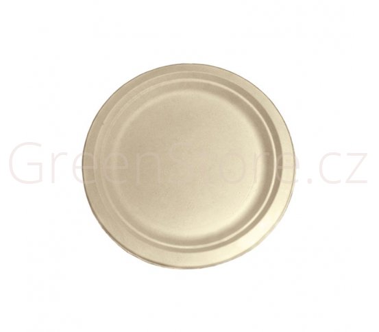Kulatý talíř Natural 18cm z cukrové třtiny (50ks)