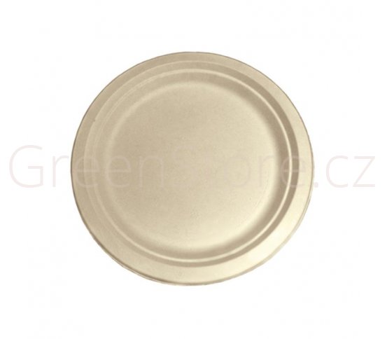Kulatý talíř Natural 22cm z cukrové třtiny (50ks)