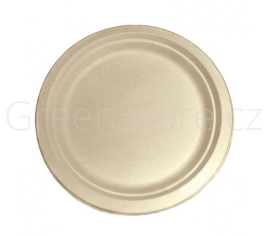 Kulatý talíř Natural 26cm z cukrové třtiny (50ks)