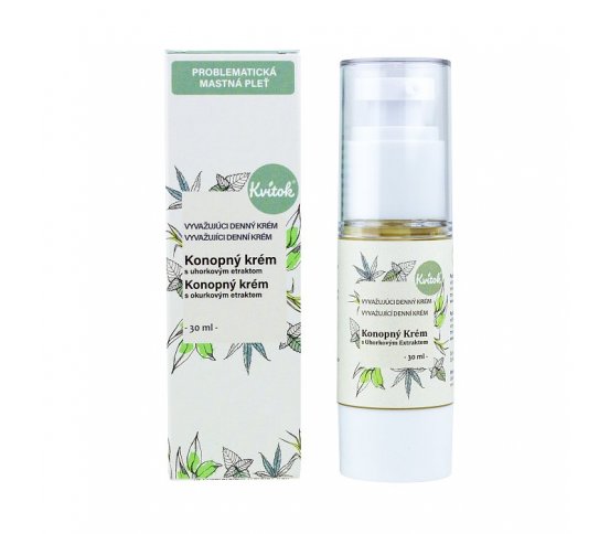 Kvitok Denní konopný krém pro mastnou pleť 30ml