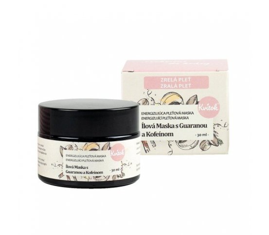 Kvitok Jílová maska s guaranou a kofeinem pro zralou pleť 30ml
