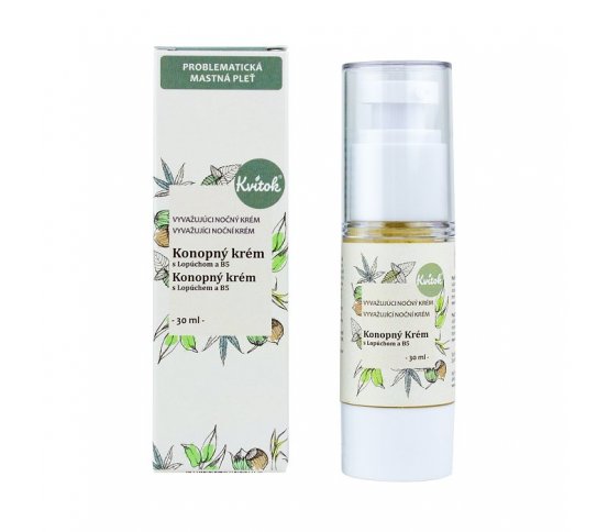Kvitok Noční konopný krém pro mastnou pleť 30ml