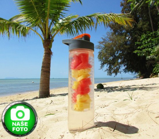 Loooqs Láhev s košíkem na ovoce 800ml - zelená