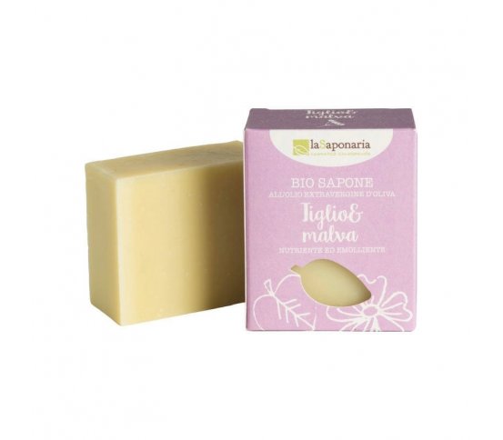 laSaponaria Tuhé olivové mýdlo BIO - Lípa a sléz 100g