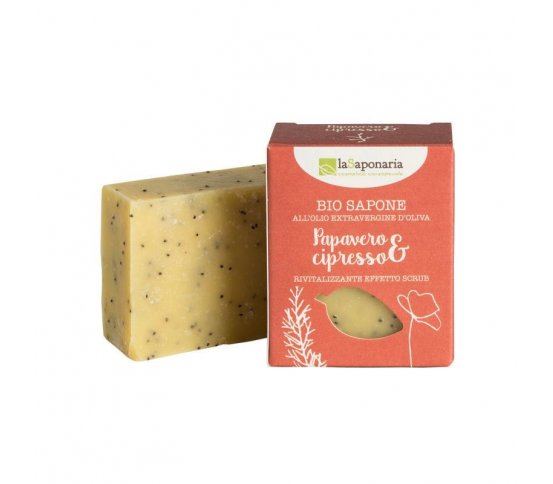 laSaponaria Tuhé olivové mýdlo BIO - Mák a cypřiš 100g