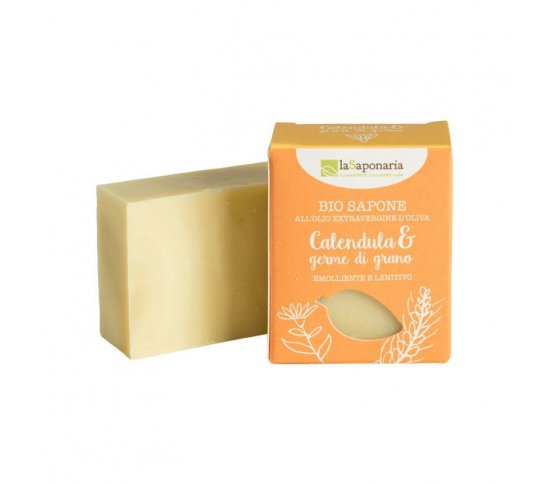 laSaponaria Tuhé olivové mýdlo BIO - Měsíček a pšeničné klíčky 100g