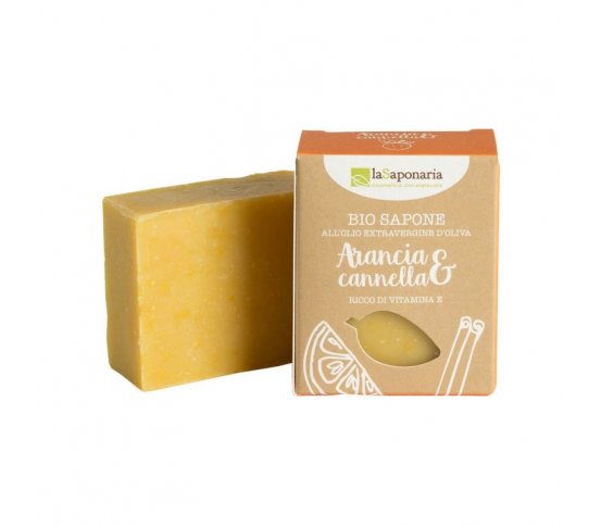 laSaponaria Tuhé olivové mýdlo BIO - Pomeranč a skořice 100g