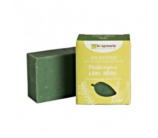 laSaponaria Tuhé olivové mýdlo BIO - Středomořské bylinky s aloe 100g