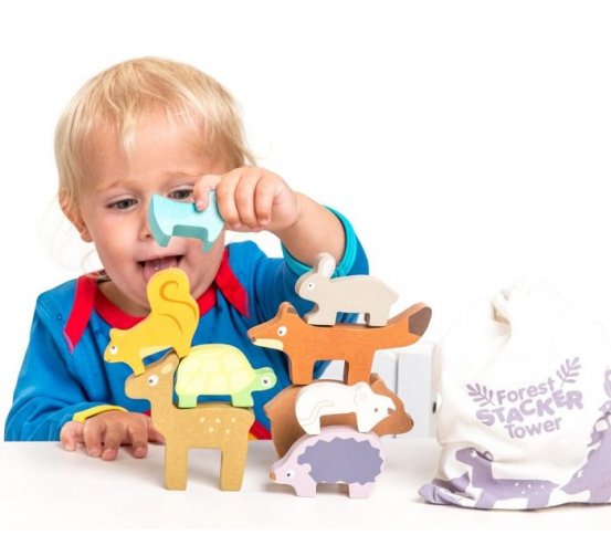 Le Toy Van Petilou Dřevěná skládací věž zvířátka