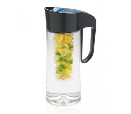 Loooqs Džbán na vodu s košíkem na ovoce 2l černá