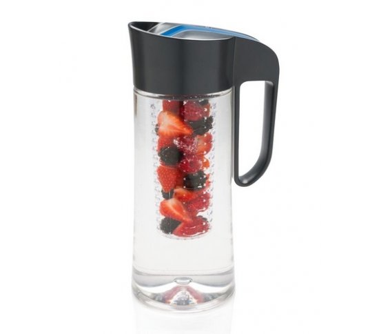 Loooqs Džbán na vodu s košíkem na ovoce 2l černá