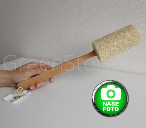 Přírodní lufa s rukojetí k masážím a peelingu