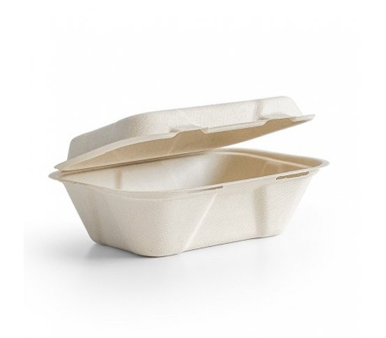 Menu box 1 sekce 600ml Natural - 18x13cm z cukrové třtiny (50ks)