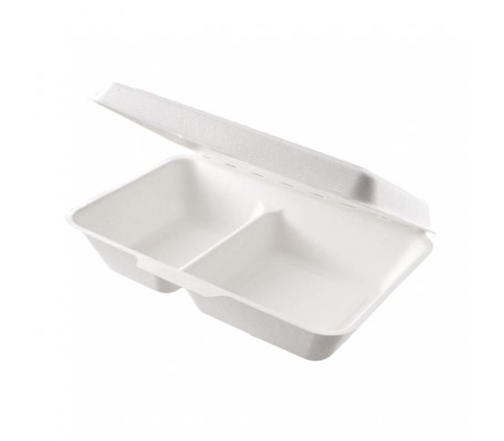 Menu box 2 sekce 1000ml - 23x15cm z cukrové třtiny (50ks)