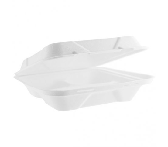 Menu box 3 sekce 1500ml - 22x20cm z cukrové třtiny (50ks)