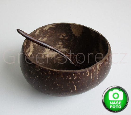 Přírodní miska a lžička z kokosové palmy