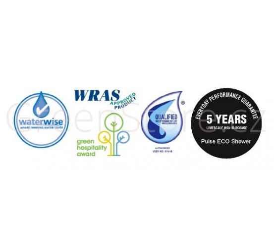 Úspora vody Pulse eco shower certifikáty
