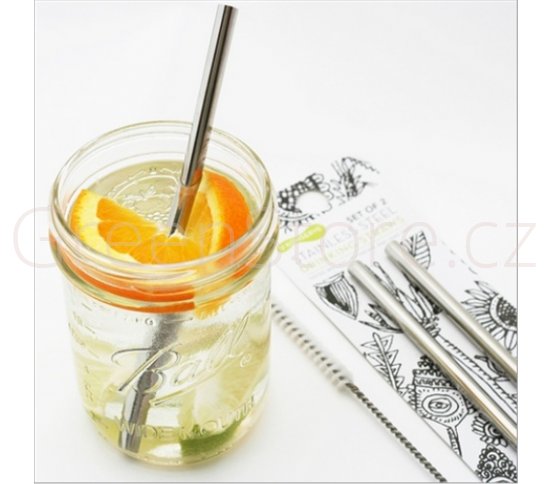 U Konserve Nerezové brčko s kartáčkem