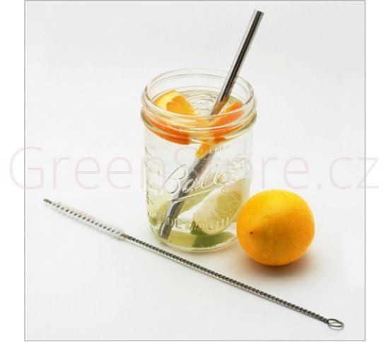 U Konserve Nerezové brčko s kartáčkem