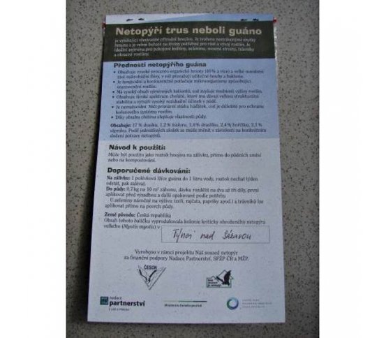 Netopýří guano - vynikající hnojivo a lákadlo netopýrů