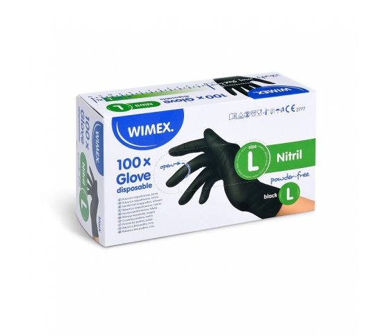 wimex Nitrilová Rukavice nepudrovaná černá vel. L (100ks)