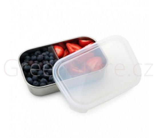 Obdélníková velká nerezová dóza s dělící přihrádkou 940ml U Konserve