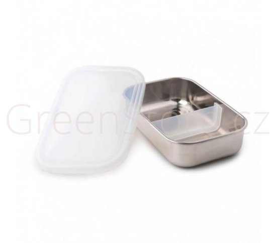 Obdélníková velká nerezová dóza s dělící přihrádkou 940ml U Konserve