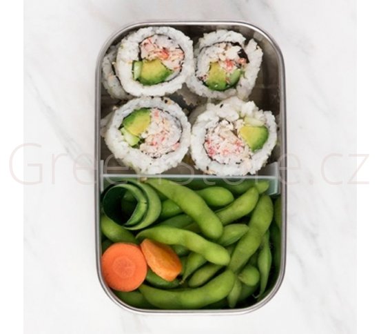 Obdélníková velká nerezová dóza s dělící přihrádkou 940ml U Konserve