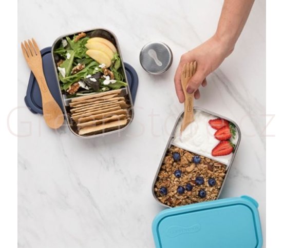 Obdélníková velká nerezová dóza s dělící přihrádkou 940ml U Konserve