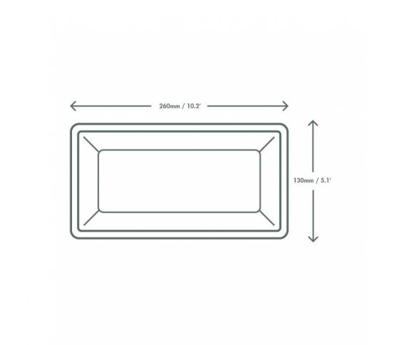 Obdélníkový talíř 25x12cm z cukrové třtiny (50ks)