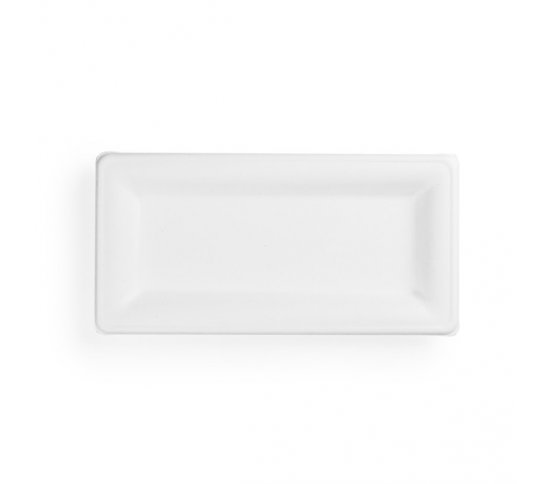 Obdélníkový talíř 25x12cm z cukrové třtiny (50ks)
