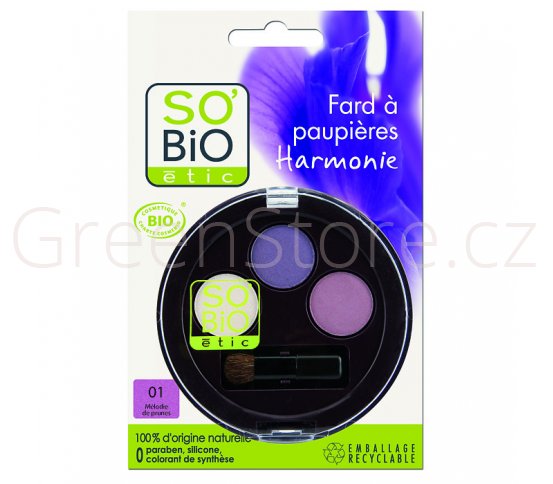 Přírodní oční stíny harmonie 01 švestka SO´BIO